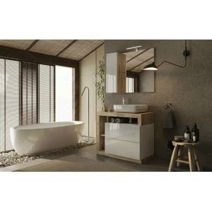 LC Mobili Комплект долен шкаф и мивка за под бяло/кафяво LC Mobili Italia Хамбург 92x79x49 см (439030K-T92)