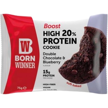Image 1 of Born Winner Boost 20% High Protein Cookie [75 грама] Двоен шоколад със синя боровинка