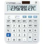 CTIFREE CT-729W бял калкулатор, 153x203mm, 14 цифри, двойно захранване, 2 години гаранция (CT-729W) Калкулатори