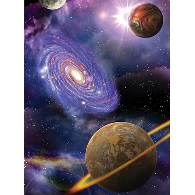 Preinterier Fototapeta panel - PL0303 - Vesmír - galaxia a planéty papier - 184cm x 254cm