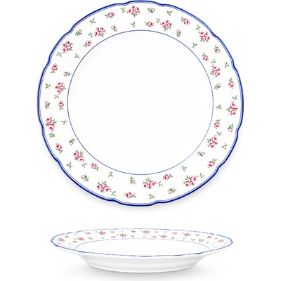 Thun 1794 Rose mělký talíř s dekorem růžička porcelánový