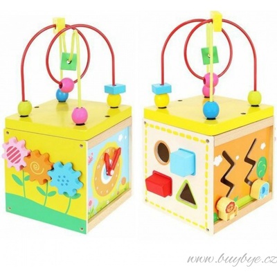 ISO dřevěná edukační kostka s hodinami 9368