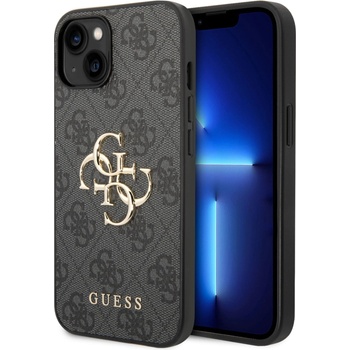 GUESS PU 4G метално лого заден капак за iPhone 15 Grey Guess | Lilav | ЖЕНИ | UNI