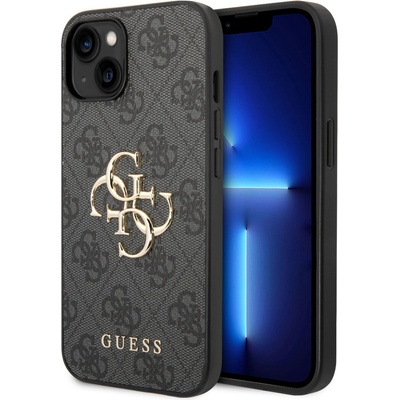 GUESS PU 4G метално лого заден капак за iPhone 15 Grey Guess | Lilav | ЖЕНИ | UNI