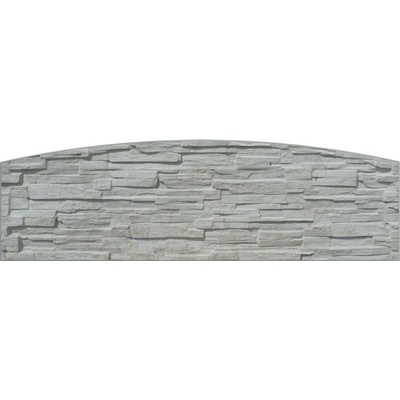 Betonový panel oblouk jednostranný 200x50-66x4,5 cm - štípaný kámen - přírodní