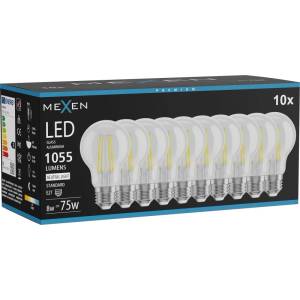 Mexen Vintis 10x LED филамент крушка E27, A60, 8W, неутрална - 4000K, 1055 lm, чист (L150-E27-0840-00x10)