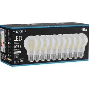 Mexen Vintis 10x LED филамент крушка E27, A60, 8W, неутрална - 4000K, 1055 lm, чист (L150-E27-0840-00x10)