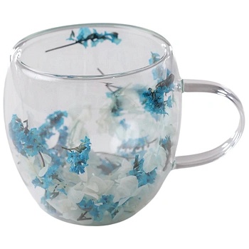 CupHup Стъклена термо чаша CupHup Passion Flower, Двойно дъно, Lisianthus (02-11)