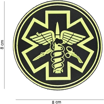 FOSCO - USA - V.O. Nášivka MEDIC - VELCRO, 3D PVC - Černo/Fosfor
