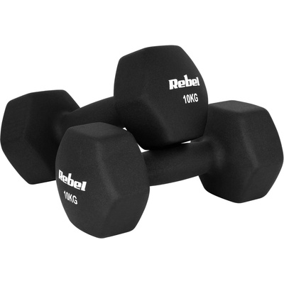 Rebel RBA-2330-10 Litinové neoprenové činky HEX 2 x 10 kg