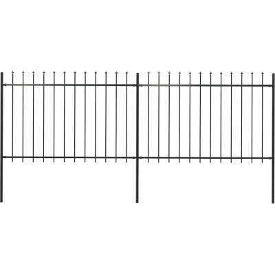 OMAXI Zahradní plot s kopím nahoře ocelový 337 x 120 cm černý 710426