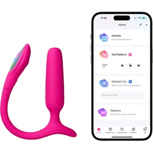 Lovense Lush Anal - анален вибратор с управление чрез приложение, с LED светлина - розов