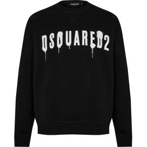 Dsquared2 Блуза DSQUARED2 Logo Spray Cool Sweater - Black
