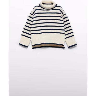 Abel & Lula svetr s rolákem a pruhy modrý – Zboží Dáma