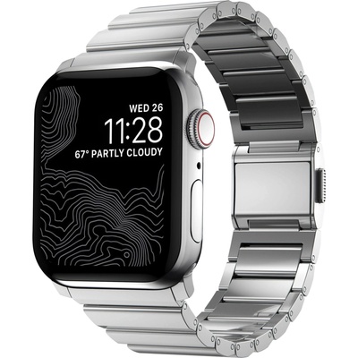 Nomad Стоманена каишка за Apple Watch 42мм, 44мм, 45мм, 46мм, Ultra, Ultra 2 49мм - Nomad Strap Stainless Steel Band V2 (сребрист) (NM1A4HSXS0)