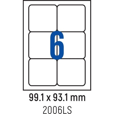 Spree Етикети лепящи обли, 6 бр. , 99.1x93.1 мм, 100 л. , A4 (3800884030769)