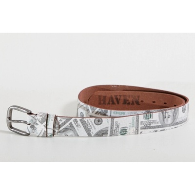 Opasek kožený Haven Dollars bílý