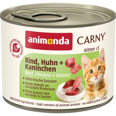 Animonda Carny Kitten hovädzie kura a králik 200 g