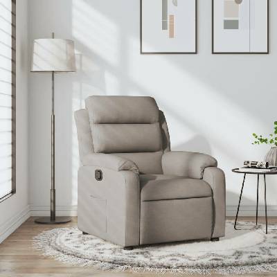 vidaXL 373470 Polohovací taupe textil