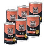 Lider Pet Food Reflex Plus Пастет за израснали котки със Сьомга - 395 гр, 6 бр комплект - Турция