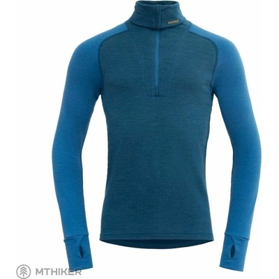 Devold Pánske funkčné tričko Expedition Merino Silk Zip Man modrá