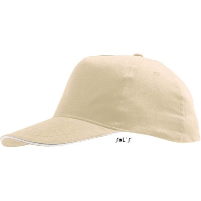 SOL'S Sunny 5 panelová baseball. hnedá beige biela