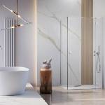 Radaway Квадратна душ кабина с люлееща се врата Radaway Essenza KDJ 80x80 см хром-прозрачна дясна (1385043-01-01R+1384051-01-01)
