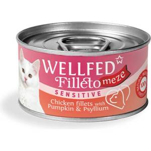 WELLFED Гурме за котки Wellfed Filleto Meze Sensitive, 70 гр