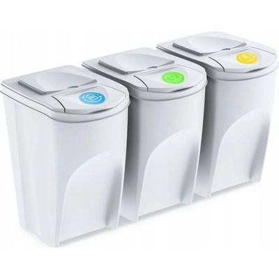 Prosperplast Sada 3 odpadkových košů SORTIBOX popelavá objem 3 x 35 L – Hledejceny.cz
