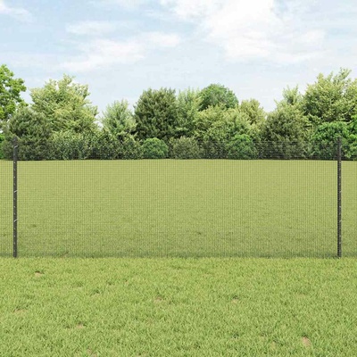 vidaXL Svařovaná drátěná plotovina s tyčkami 50 x 0,8 m Šedá Síťovina