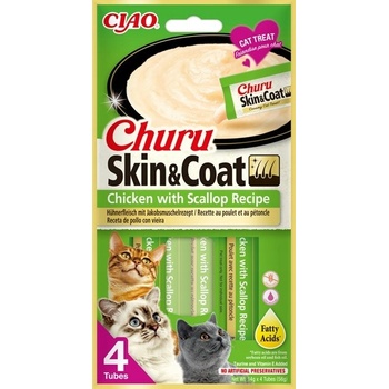 Chúru Cat Skin&Coat Chicken with Scallop 4 x 14 g