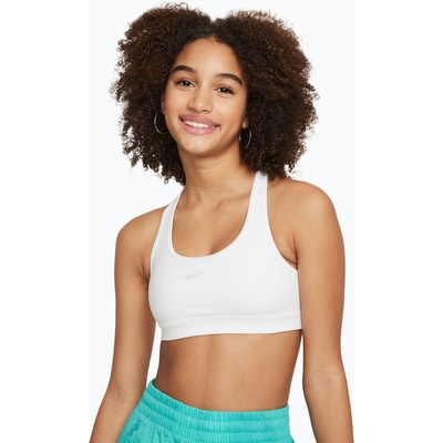 Nike Детски спортен сутиен Nike Swoosh white/pure platinum