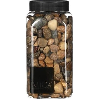 Dekorační kameny v dóze, Mica, 650 ml, velikost 10 - 25 mm, hnědé