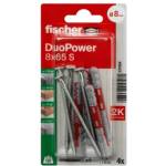 FISHER ДЮБЕЛ fischer 537664 duopower ф8х65мм С ВИНТ 4бр (537664)