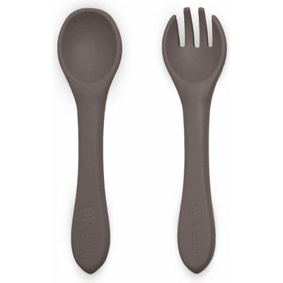 Petite&Mars Take&Match Silicone Cutlery príbor Bitter Cocoa 6m+ 2 ks