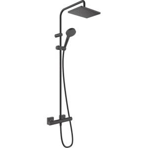 Hansgrohe Vernis Shape - Душ комплект Showerpipe 230 с термостат, EcoSmart, черен мат 26097670 (26097670)