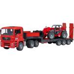 BRUDER Bruder MAN TGA MLT 633 модел влекача с платформа и багер (02774)