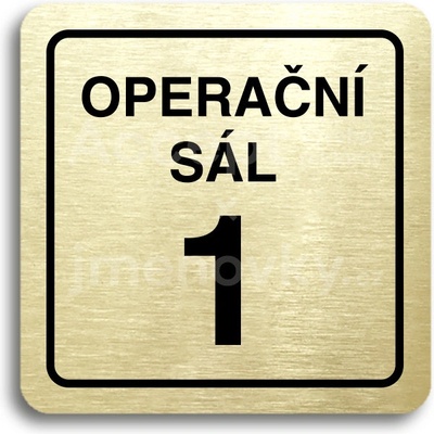 ACCEPT Piktogram operační sál 1 - zlatá tabulka - černý tisk