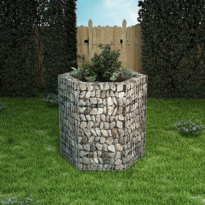VidaXL Šestihranný gabionový vyvýšený záhon 100 x 90 x 100 cm