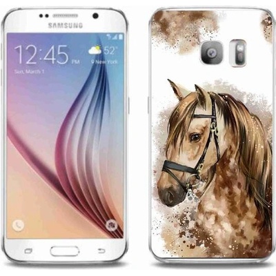 Pouzdro mmCase Gelové Samsung Galaxy S6 Edge - hnědý kreslený kůň – Zbozi.Blesk.cz