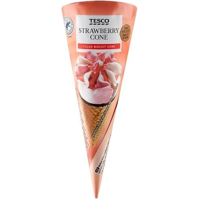 Tesco Mrazený krém s vanilkovou príchuťou a jahodový s jahodovou polevou 120 ml