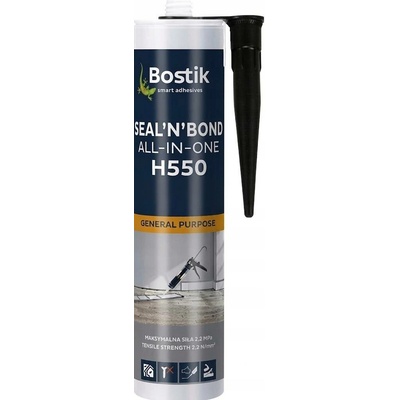 VÝKONNÉ MONTÁŽNÍ LEPIDLO TĚSNIVO BOSTIK H550 UNIVERZÁLNÍ 290ML ČERNÉ