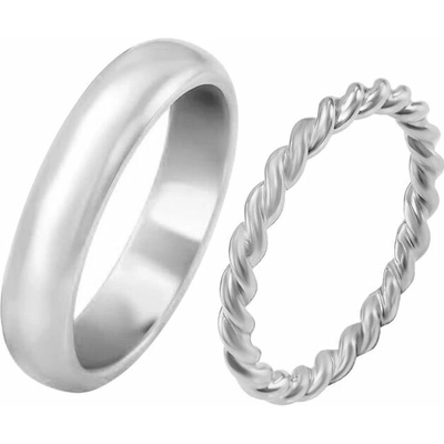 Eppi snubní prsteny z platiny s provazovitým motivem Aase RW41833