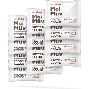 GymBeam MoiMüv Protein Cookie 12 x 75 g двоен шоколад