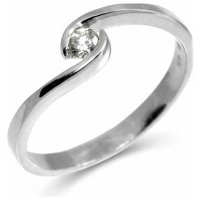 Šperky NM Zásnubní prsten s diamantem v bílém zlatě 1554 bílá