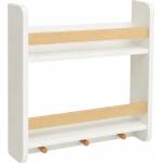Ginger Home Детска етажерка за стена Ginger Home - С рафтове и закачалки, бяла (TF6931) - baby
