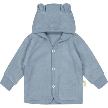 Bio Baby Бебешки суитшърт с ушички Bio Baby - 74 сm, 6-9 месеца, синьо фроте (97222324)