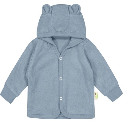 Bio Baby Бебешки суитшърт с ушички Bio Baby - 74 сm, 6-9 месеца, синьо фроте (97222324)