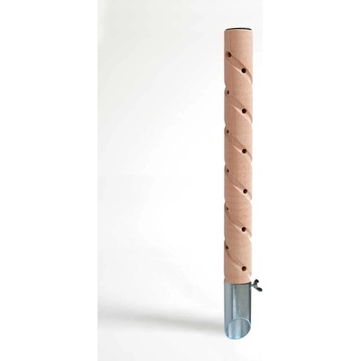 DOG production Psí pisoár 3 Dřevěný design šroubovité drážkování / pozinkovaný trn - 40 cm