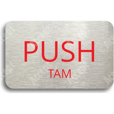 ACCEPT Tabulka SEM - TAM - typ 27 (80 x 50 mm) - stříbrná tabulka - barevný tisk bez rámečku